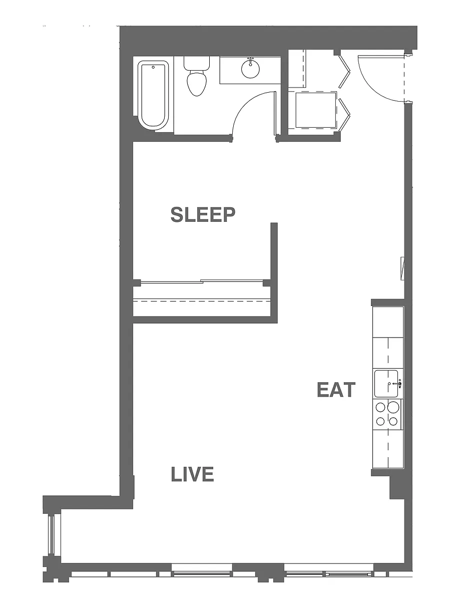 Floor plan 1x1 G Open