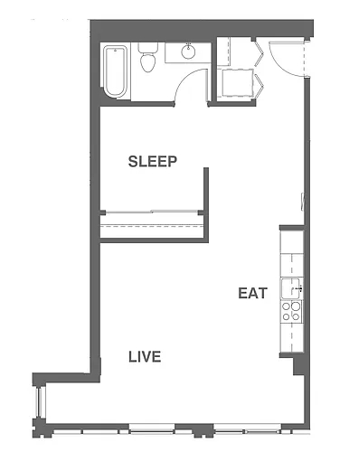 Floor plan 1x1 G Open