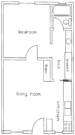 Floor plan 1 Bedroom 1 Bathroom