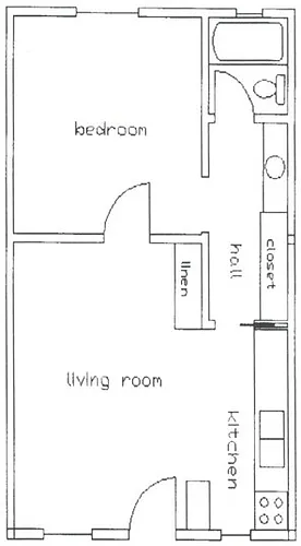 Floor plan 1 Bedroom 1 Bathroom