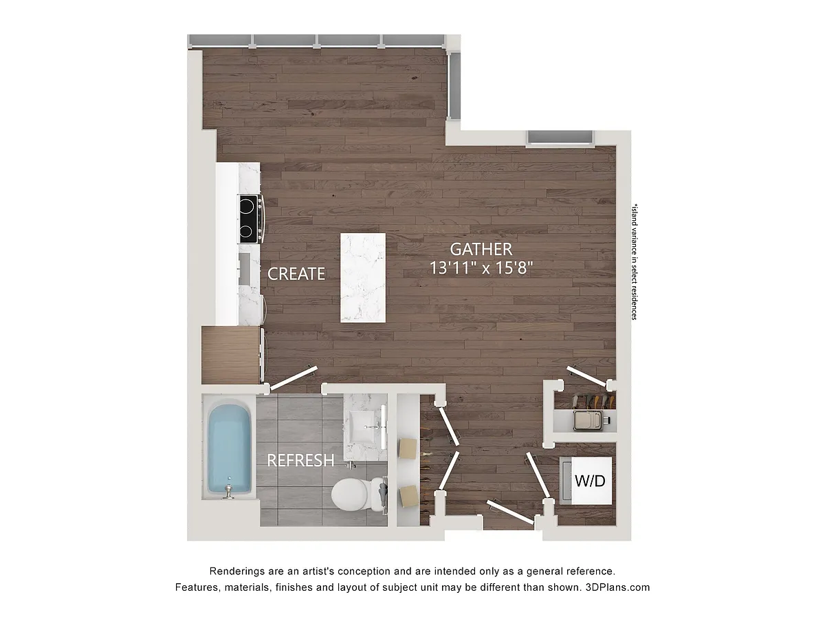 Floor plan Studio 437 Sqft
