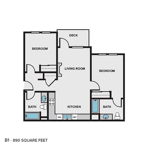 Floor plan 2 Bed 2 Bath A