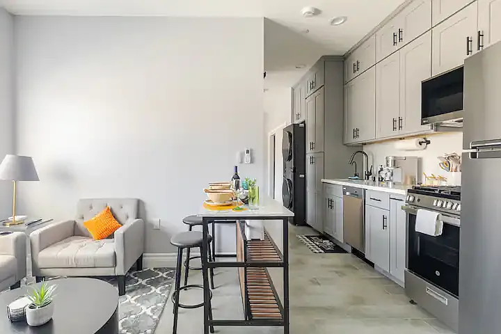 Fully furnished studio layout