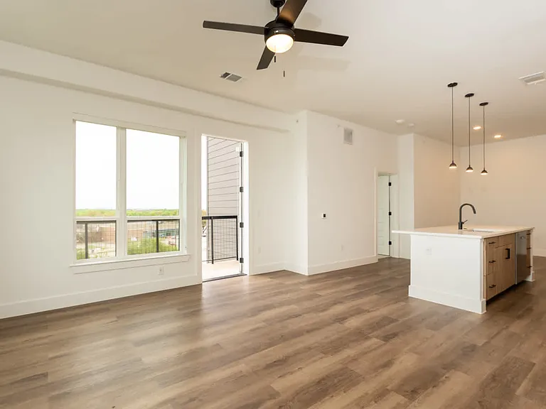 living room with hard surface flooring