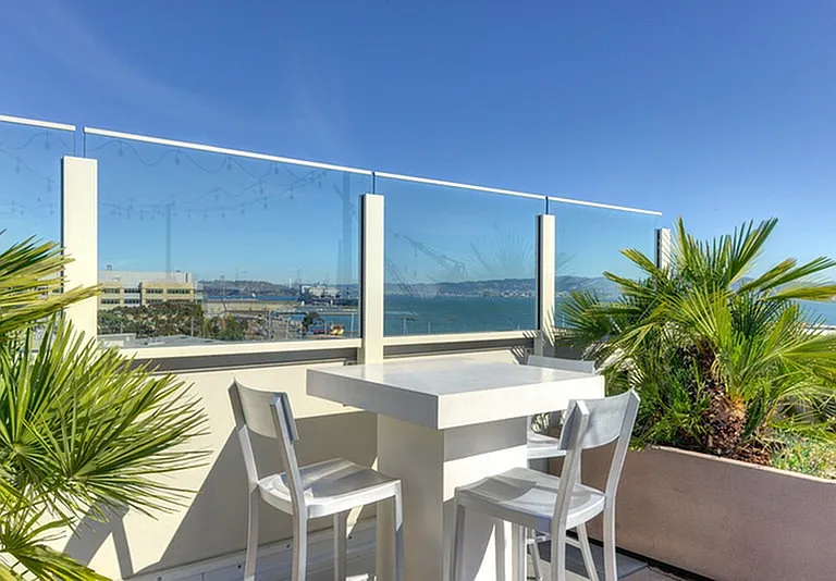 Rooftop outdoor seating area