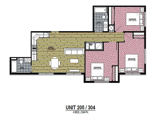 Floor plan 3 Bedroom 2 Bath