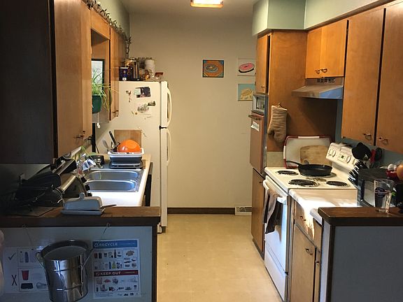Kitchen from living room towards garage