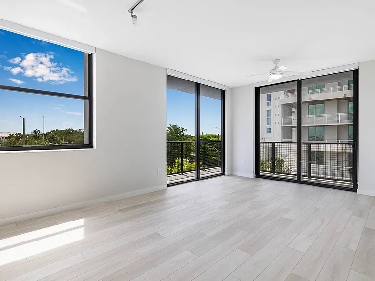 Your living room leads to a private balcony