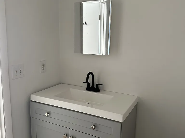 A well?maintained bathroom with a convenient sink and easy?to?clean surfaces.