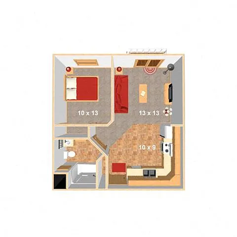 Floor plan One Bedroom 11A