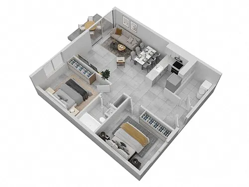 Floor plan 2 Bedroom 1 Bathroom