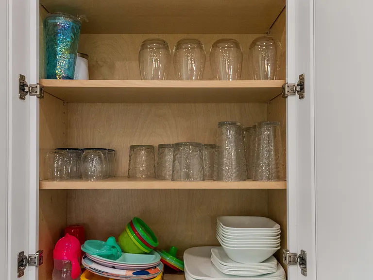 Dishes, glasses and serving plates are included for adults and kids.