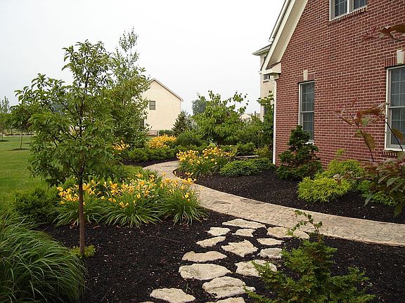 Stamped concrete walk