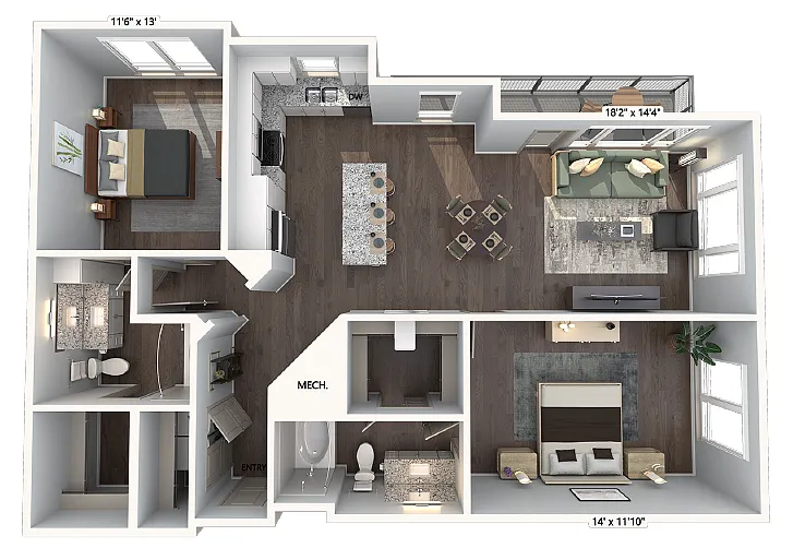 Floor plan B2-1203-W