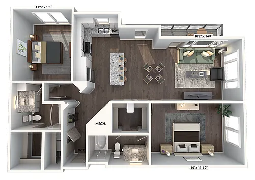 Floor plan B2-1203-W