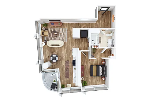 Floor plan One Bed- O