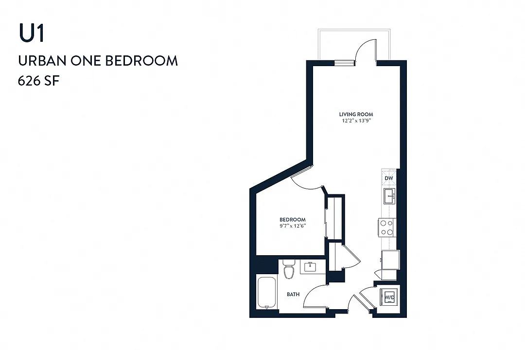 Floor plan Urban One Bedroom U1