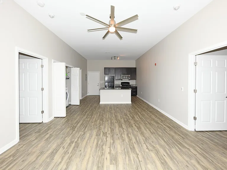 Living Room with Hardwood Style Flooring
