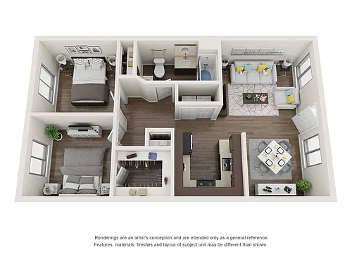 Floor plan 2 bed 1 bath