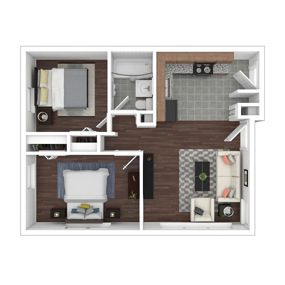 Floor plan Market Rate 2 Bedroom Medium