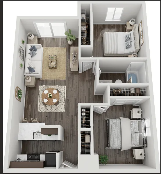Floor plan 2 Bath 1 Bed