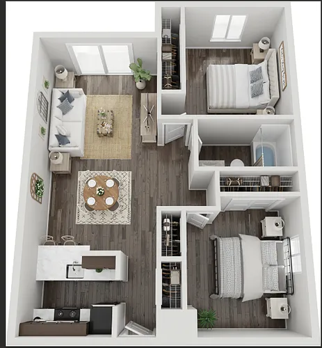 Floor plan 2 Bath 1 Bed