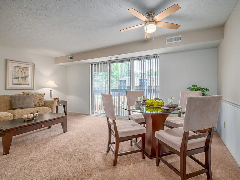 1 bedroom living room and dining area