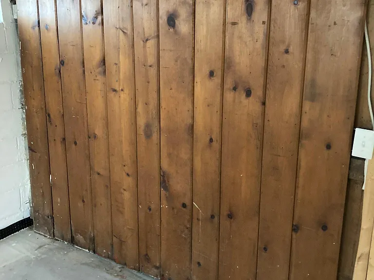Basement room #2 wooden wall siding
