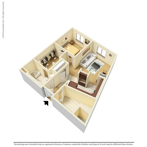 Floor plan 1 Bedroom - A4