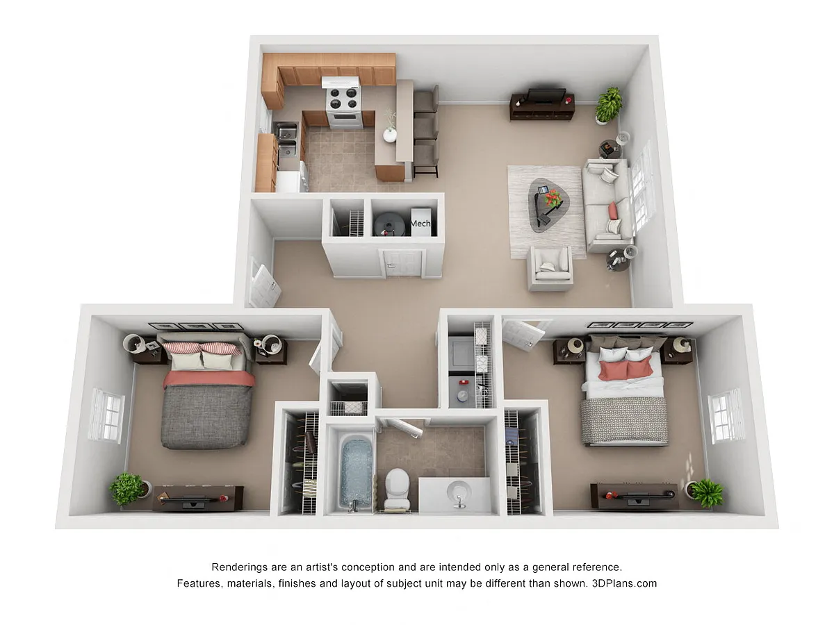 Floor plan 2 Bedroom B