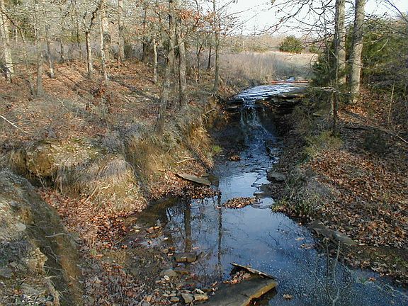 Waterfall at outlet from son