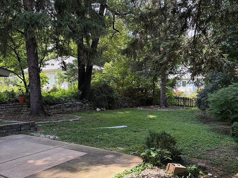Fenced in backyard.