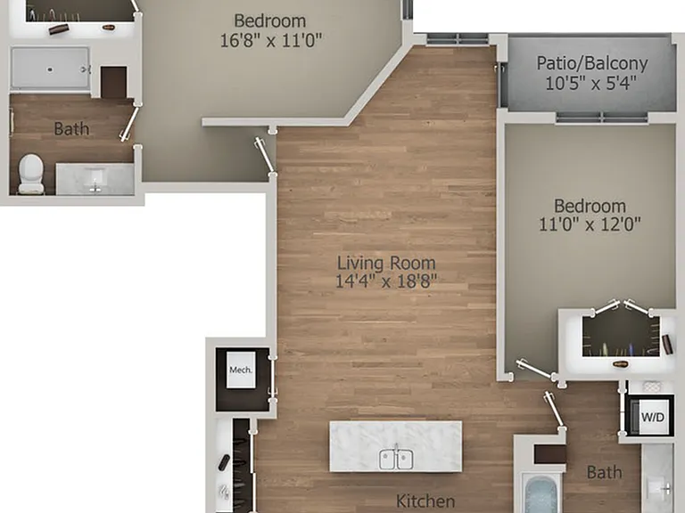 Floor Plan 2B | Arrabelle Apartments | Apartments in Cedarburg, WI Floor Plan 2B | Arrabelle Apartments | Apartments in Cedarburg, WI