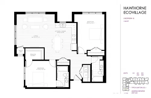 Floor plan Two Bedroom
