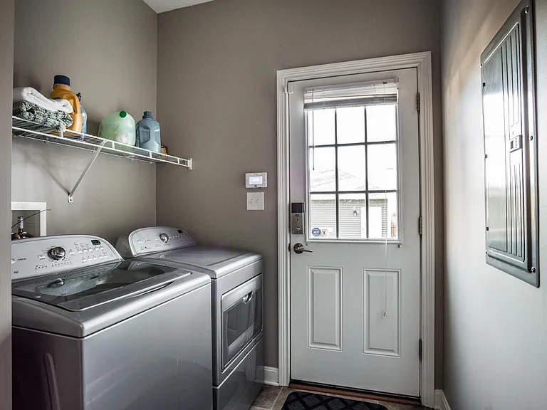 First floor laundry room and back door