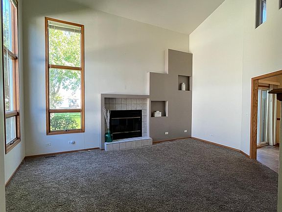 Living room with cathedral ceiling