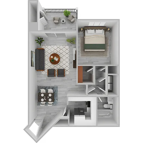 Floor plan Plan G- 1 bed 1bath
