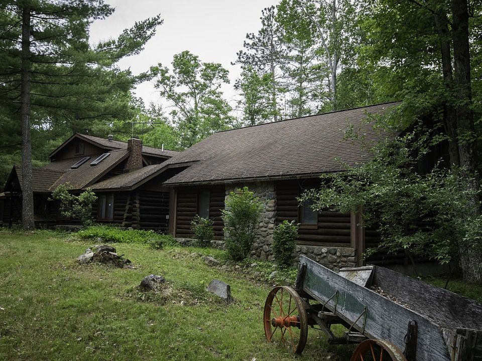 Large cabin on the middle of branch river