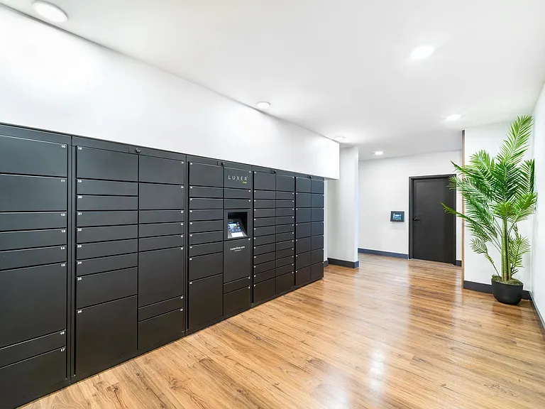 Secure package lockers at Modera Higley Commons, offering a streamlined solution for convenient deliveries and everyday ease.