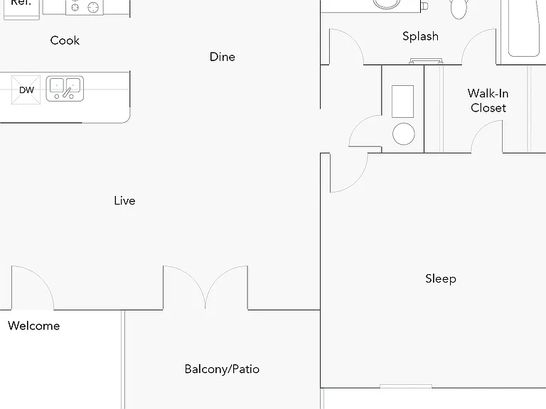 Arlington | 1-Bedroom Floorplan Arlington | 1-Bedroom Floorplan