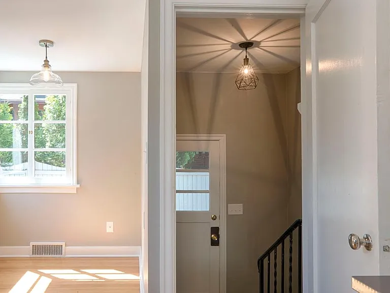 stairs to backyard and basement