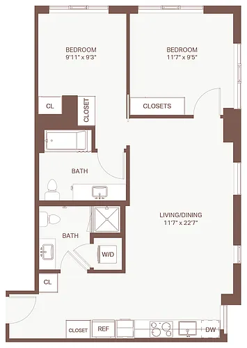 Floor plan 2x2 E6 Olympic