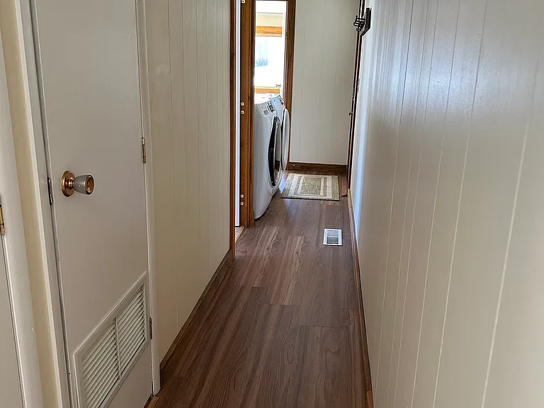 Hallway with new flooring.