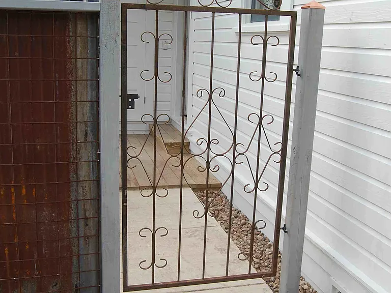 Back entry gate to backyard and back entry door