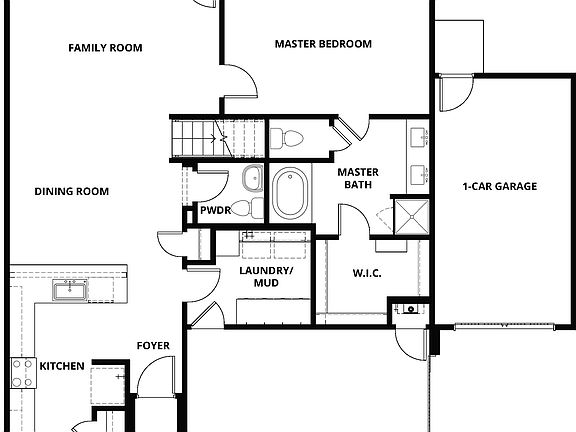 The first floor of the Woods has a wonderful open-concept layout.