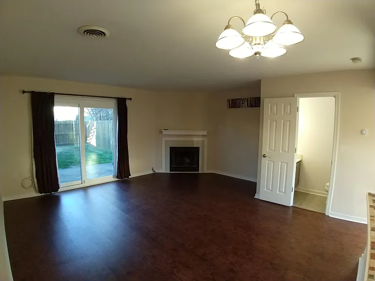 Living room with new energy efficient sliding doors