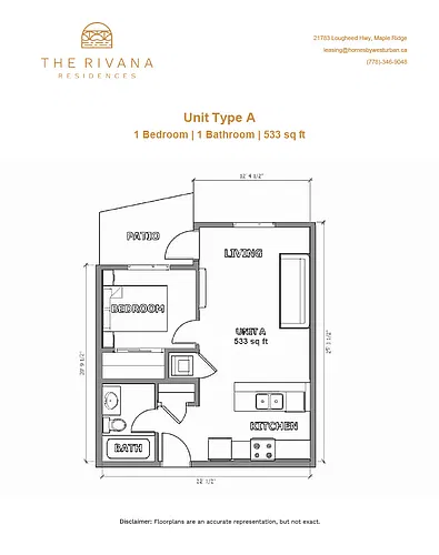 Floor plan 1-Bedroom / 1-Bathroom