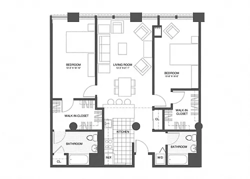 Floor plan 2 Bed/2 Bath