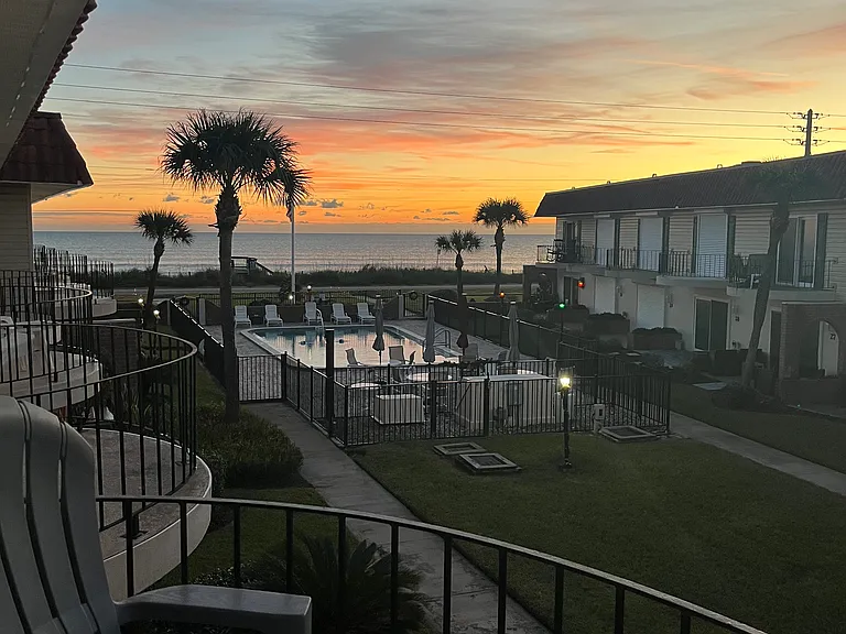 View from second story balcony