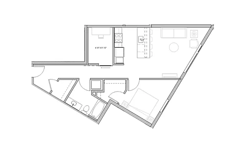 Floor plan 1x1 + Den - C35